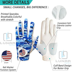 Gants de golf en cuir Cabretta avec fonction de marqueur de balle Bande de manchette respirante extensible et souple pour une meilleure prise en main pour une utilisation sportive - Product Image 4