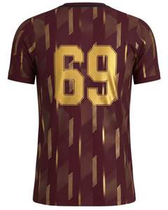 Camiseta Deportiva de Cuello Redondo para Hombre, Color Granate Dorado, Poliéster Estampado, Secado Rápido, Transpirable, Logotipo Personalizado, Jersey de Entrenamiento, OEM, Venta al por Mayor - Product Image 2