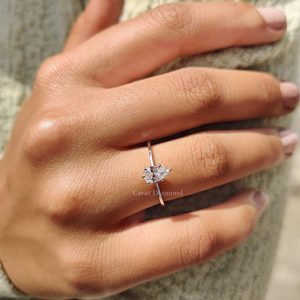 Bague de fiançailles en diamant de laboratoire de qualité supérieure, options de taille personnalisées, aspect authentique pour les mariages et les célébrations spéciales - Product Image 5