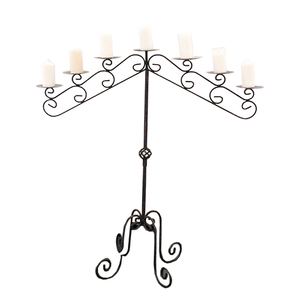 Candélabre en métal enduit de poudre d'argent fait à la main bougeoir à 8 bras pour la décoration de la maison pour les fêtes et les hôtels - Product Image 4