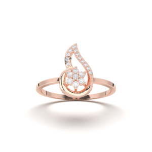 Juego de puntas de diamante de corte redondo de moissanita de 0,13 quilates, anillo de aspecto ligero y aireado de quilates, hecho en platino para ella - Product Image 3