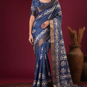 ผ้าบาติกทำด้วยมือพิมพ์ลายใยไหมโคตาส่าหรีผ้าไหมแท้แบบอินเดียดั้งเดิมนุ่มและน้ำหนักเบาสำหรับเทศกาลส่าหรีย้อมผ้านุ่ม - Product Image 1