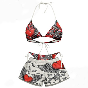 Premium 200 GSM polyester spandex <b>bikini</b> <b>set</b> vibrant pink multicolor sublimation custom logo Women <b>Bikinis</b> <b>Set</b> - Product Image 3