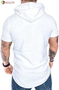 Sudadera con capucha de manga corta para hombre, prenda deportiva masculina de estilo informal, de tejido 100% algodón, de secado rápido, con diseño personalizado, nueva colección de invierno 2022 - Product Image 3