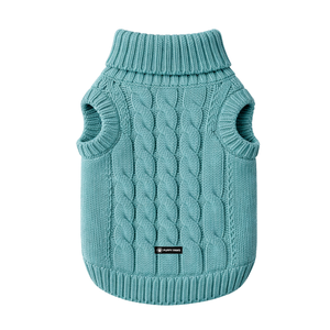 เสื้อสเวตเตอร์ถักลายเคเบิ้ลสำหรับสุนัข สีเขียวสน อุ่นสบายสำหรับฤดูหนาว เสื้อคลุมสัตว์เลี้ยงเนื้อนุ่ม เสื้อผ้าสุนัขถักนิตติ้ง ใส่สบายในสภาพอากาศหนาวเย็น - Product Image 5