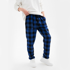 Vente en gros de pyjama de haute qualité pour hommes pantalon de pyjama de détente en flanelle à carreaux avec cordon de serrage pantalon avec poches - Product Image 6