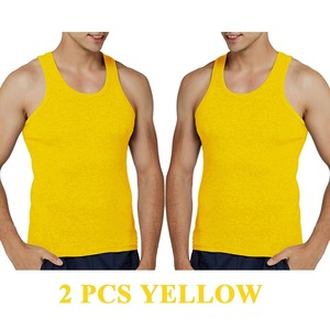 Débardeur décontracté en coton pour hommes, débardeur col rond, maillot de corps de musculation, sous-vêtement solide sans manches - Product Image 5