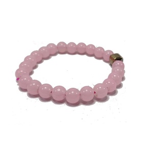 Pulsera Cuentas de cuarzo rosa Cubo de pirita Pulsera de piedra Piedra preciosa de cristal Joyería de moda Hombres y mujeres Regalo Meditación energética - Product Image 1
