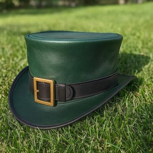 Sombrero de Copa Verde de Cuero Hecho a Mano, Estilo Steampunk, para Cosplay, Personajes, Playa, Deportes, Día de San Patricio, Unisex, Adulto - Product Image 2