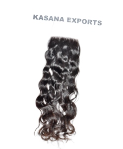 Cheveux ondulés bruts non traités 4*4 à fermeture vietnamienne Double trame pour dentelle frontale cheveux de couleur naturelle femmes noires cheveux humains pas cher - Product Image 3