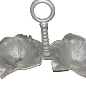 จานชามแบบใช้แล้วทิ้งรักษ์โลก ลายใบไม้โลหะ ช่องใส่ของสองช่อง - Product Image 3