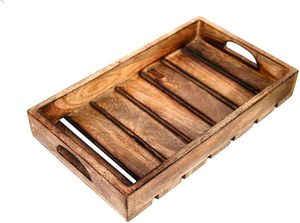 Rustic Wooden <b>Tray</b> with Handles Budget-Friendly Decorative <b>Tray</b> for <b>Tea</b> Coffee & Party Serving Wooden <b>tray</b> for restaurants - Product Image 2