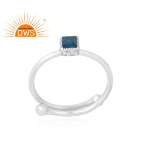 แหวนพลอยอะพาไทต์นีออนธรรมชาติเงินสเตอร์ลิง925เครื่องประดับที่กำหนดเองของขวัญสำหรับผู้หญิงสำหรับเธอ - Product Image 1