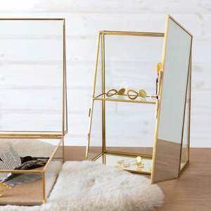 Almirah de metal y vidrio de lujo con acabado alto para exhibir o almacenar joyas en la tienda del centro comercial Caja de metal a buenos precios Chapado en oro - Product Image 3