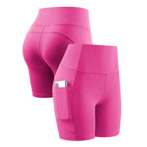 Mallas de Yoga Push-up de cintura alta para mujer, pantalones cortos de Fitness elásticos de cuatro vías transpirables sin costuras de Spandex/nailon de Color sólido para - Product Image 1