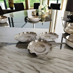 Bandeja DE SERVICIO DE cubiertos decorativa personalizada, utensilios de cocina hechos a mano, bandeja de aluminio, Color plateado para el hogar y la cocina - Product Image 4