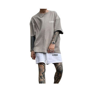 ชุดเสื้อยืดแขนสั้นลำลองสำหรับผู้ชายมาใหม่เสื้อยืดแนวสตรีทสุดอินเทรนด์สำหรับฤดูร้อน - Product Image 3