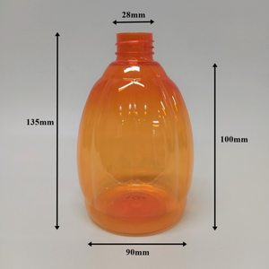 Color y logotipo personalizados 500ml botellas de spray de PET de forma redonda naranja para spray de vidrio limpieza vacía embalaje de electrodomésticos - Product Image 2