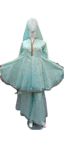 Readymade Pakistani Breathable teen dress girls <b>Net</b> <b>fabric</b> Readymade teen Fancy embroidered 3 pcs Suit in cheap price - Product Image 4