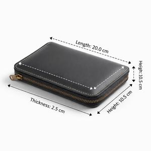 Portefeuille long en cuir de vache véritable pour homme avec fermeture éclair, porte-cartes multiples, élégant et professionnel - Product Image 3