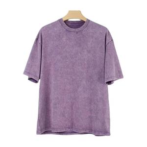 เสื้อยืดโอเวอร์ไซส์แบบฟอกสี 100% ผ้าฝ้าย วินเทจ ลุคสตรีทแวร์ คอกลม แขนสั้น สำหรับผู้ชาย เสื้อฟอกสี - Product Image 6