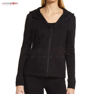Sudadera con capucha y cremallera transpirable para mujer con tejido elástico alto y Capucha ajustable con capucha deportiva para mujer - Product Image 2