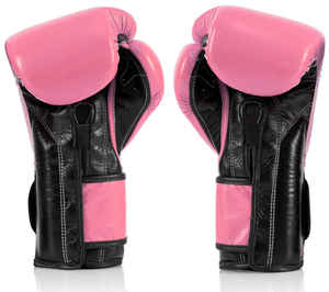 <b>Pink</b> <b>Lace</b> up Fair tex Boxing Gloves with Customized Logo Professional Training Sparing Fighting Boxing Gloves Genuine Leather - Product Image 6
