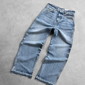 Nouvelle tendance, fabricant de jeans personnalisés, vente en gros, jeans délavés à la pierre, plusieurs poches, denim déchiré, jeans baggy décontractés pour hommes - Product Image 3