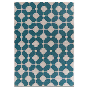 Alfombras Clásicas de Lana Azul Alhambra, Rectangulares de 9x12, Tejido Plano, para Decoración de Sala de Estar, ADWL-13315 - Product Image 1