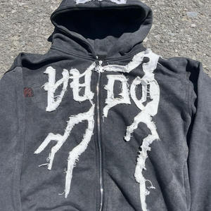 Sudadera Unisex de Gran Peso, 500 GSM, Corte Holgado, Capucha Bordada, Cierre Personalizado, Lavado Ácido - Product Image 3