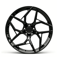 Nouvelle jante en alliage d'aluminium forgé 6061-T6 légère JWYC de 17 à 22 pouces, entièrement noire, design concave pour BMW Audi Acura Jaguar