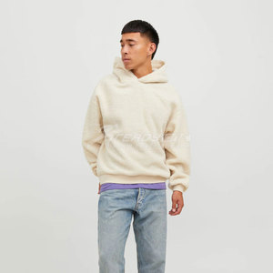 Sweat à capuche personnalisé lourd Sherpa pour hommes 100% coton épais polaire doublé fermeture éclair complète hiver chaud sweat motif solide veste de travail - Product Image 6