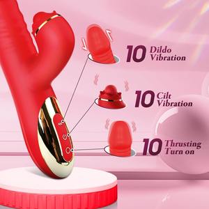 Nueva llegada Slap Dildo Vibrador Telescópico Swing Vibrador Masturbación femenina Stick Productos sexuales para adultos - Product Image 4