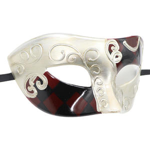 Halloween griego Vintage <span class=keywords><strong>oro</strong></span> plata fiesta máscaras Colombia Vintage Plaid mascarada bola carnaval máscaras fabricante en China - Product Image 4