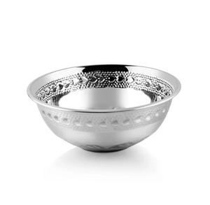 Cuenco decorativo de acero inoxidable con intrincados patrones martillados para mejorar la belleza o los arreglos de la Mesa de la boda - Product Image 1
