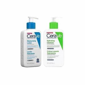 CeraV e idratante detergente per il viso + pacchetto di lozioni idratanti quotidiane | Viso Non schiumogeno