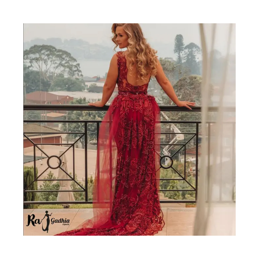 2023 Big breast Gown Evening Girl Dresses Sexy O V Neck Sleeveless Sequined Women Fashion Beads Work Dress