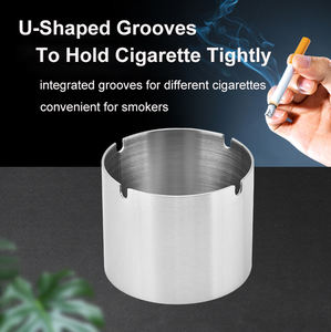 Cenicero de acero inoxidable grueso a prueba de viento de moda clásico para Home Hotel Cafe KTV Plating - Product Image 6