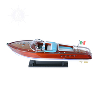 B086 - Modelo de Lancha Rápida Riva Aquarama de Madera Hecho a Mano, Pintado, Regalo de Lujo y Decoración para el Hogar u Oficina, 65.5Lx19Wx19H cm