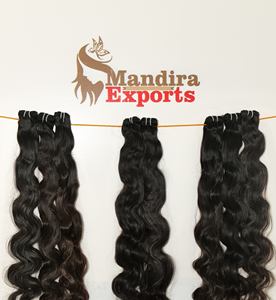 Vente en gros non transformé 100% brut vierge machine double trame faisceaux couleur noire Bodywave indien temple extensions de cheveux humains - Product Image 2