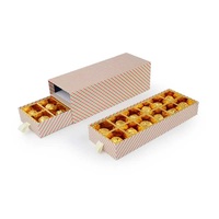Boîtes à barres de chocolat à tiroirs personnalisées en gros de luxueux compartiments en papier cartonné doré dans un design élégant de boîte à tiroirs