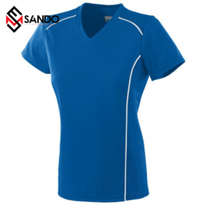 เสื้อยืดกีฬาไนลอนสำหรับทุกเพศเสื้อยืดแขนสั้นคอสำหรับเล่นยิมยิมยิมแบบสลิมฟิตสำหรับผู้หญิงสำหรับกีฬากลางแจ้งผดผื่นยาม - Product Image 4