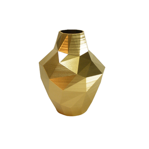 Vase de fleurs artificielles en aluminium poli or Pot de fleurs de taille et de forme personnalisées pour la maison et l'hôtel - Product Image 1