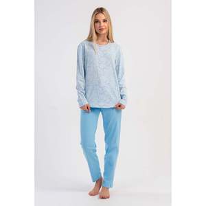 Conjunto de Pijama KADIN P.SUPREM con Cuello Redondo y Mangas Largas, Diseño Ovalado - Azul - Azul - Product Image 1
