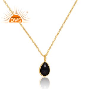 Collier pendentif en pierre précieuse Onyx noir naturel en argent sterling 925 pour fabricant de bijoux pour femmes - Product Image 4
