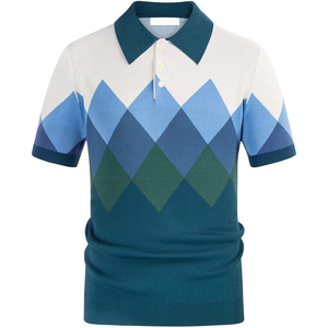 Camiseta de lino y algodón transpirable para hombre, camiseta informal estampada de manga corta con cremallera, Polo a rayas de Color sólido para hombre - Product Image 1