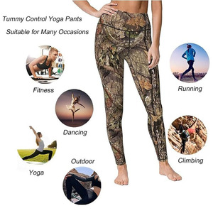 Leggings de chasse taille mi-haute décontractés en maille respirante à séchage rapide extensibles pour activités de plein air, randonnée, camping, course à pied, fitness et entraînement, imprimés - Product Image 6