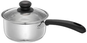 Stainless Steel Saucepan manufacturer <b>with</b> Glass <b>Lid</b> Induction Base 16 cm 1500 Milliliters - Product Image 2