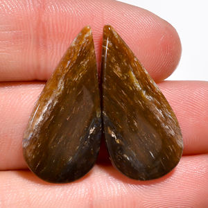 อัญมณีทรงหลังเบี้ยหลายชิ้นทำจากหินธรรมชาติขัดมันตัดสดใสรูปทรงไข่และลูกแพร์สำหรับทำเครื่องประดับต่างหูและอื่นๆ - Product Image 5