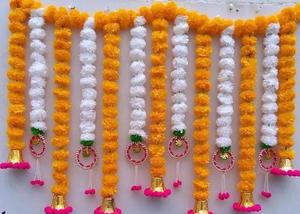 Guirnaldas de caléndula artificiales flores colgantes de puerta delantera Toran para decoración del hogar ventana cenefa entrada Diwali Decoración - Product Image 2